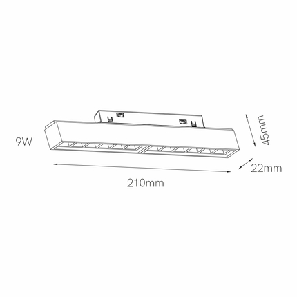 faretto led per binario magnetico 9w 48v 2700k bianco ip20 beneito faure 