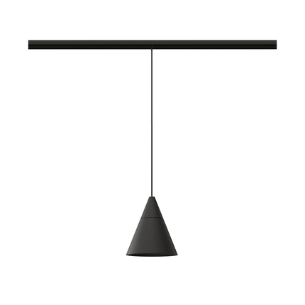 sospensione led per binario magnetico 7w 48v 3000k nero ip20 zoe beneito faure 