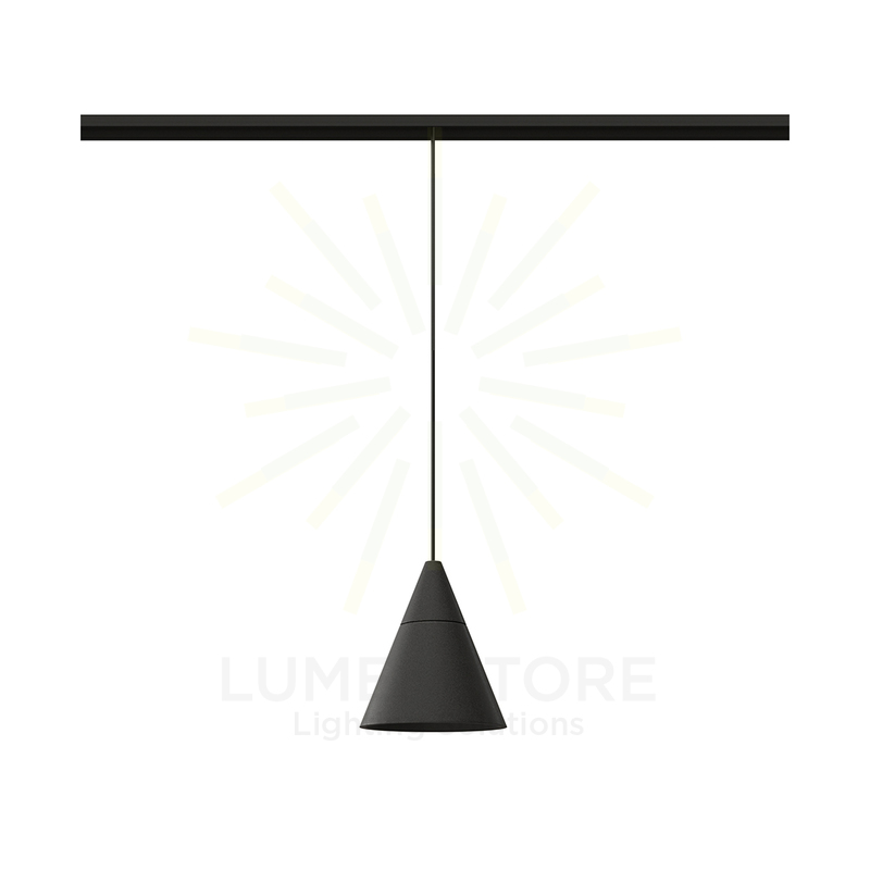 sospensione led per binario magnetico 7w 48v 3000k nero ip20 zoe beneito faure 