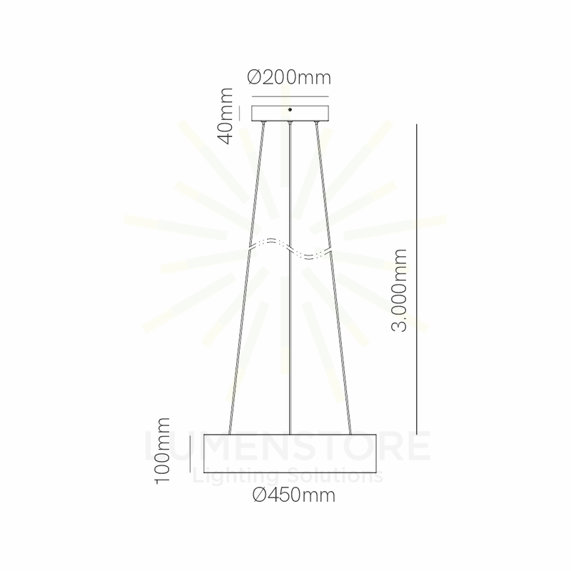 lampada led da soffitto o sospensione 40w 220/240v tuya bianco ip20 beneito faure 4902