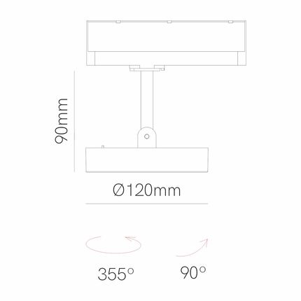 faretto da binario 12w 220/240v cct switch nero ip20 beneito faure 5180 
