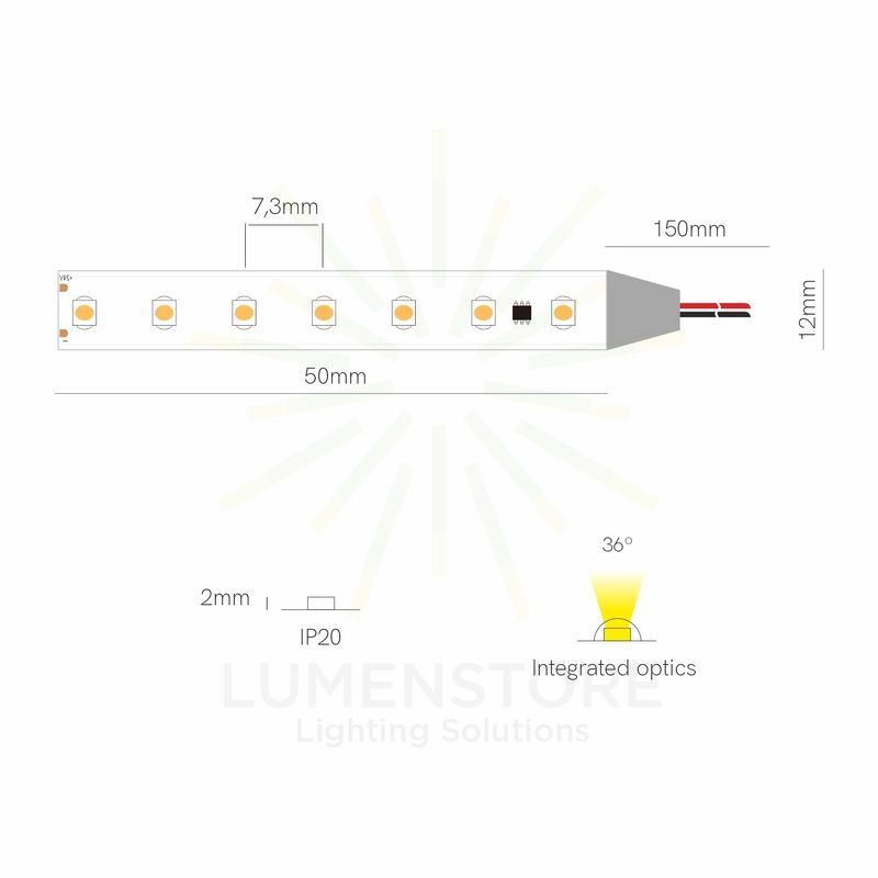 striscia led 15w/m 4000k 24v 1mt ip20 beneito faure