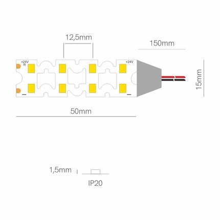 striscia led fine-56 22w/m 2700k 1mt beneito faure