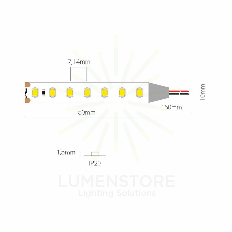 striscia led 2,5w/m 4000k 24v 1mt ip20 beneito faure