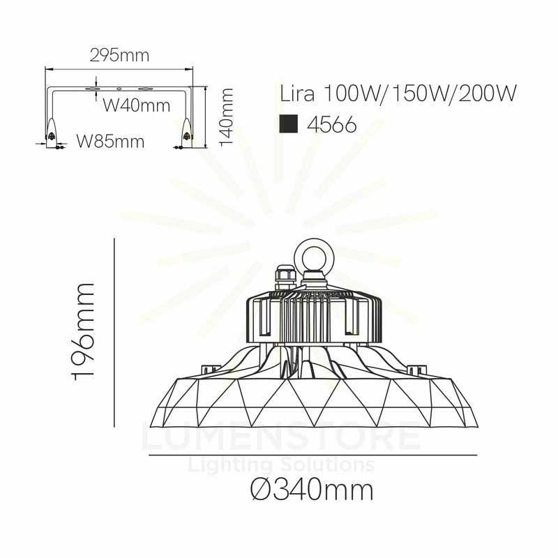 sospensione led cct switch 120/160/200w 100/260v nero ip65 5149