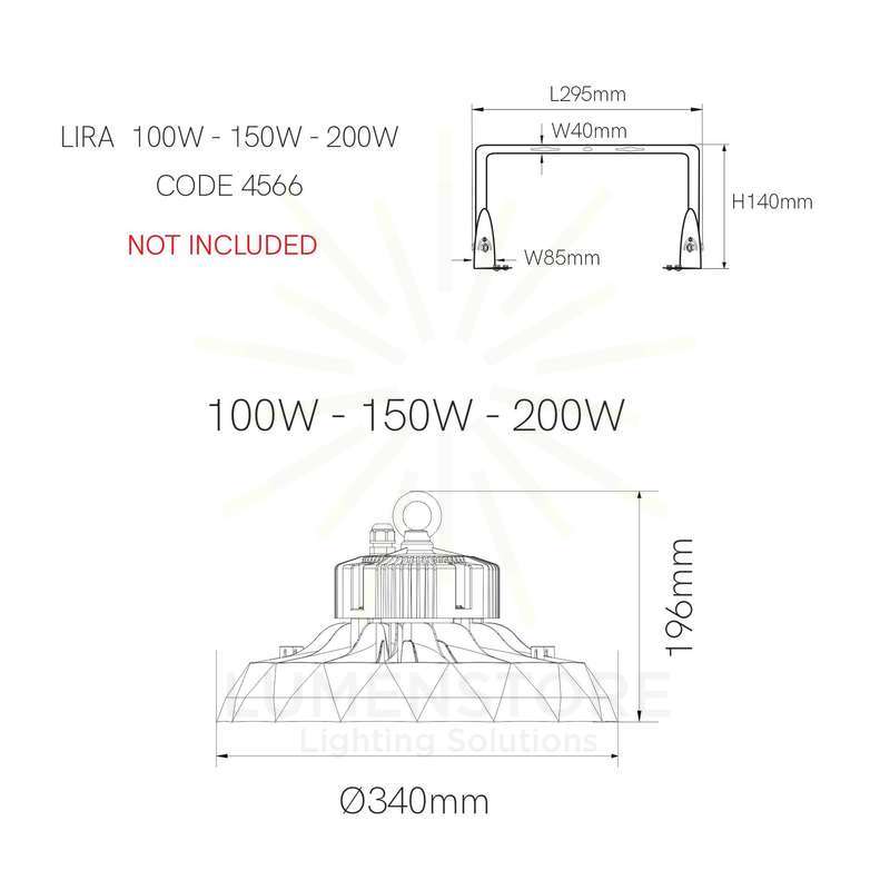 sospensione led 200w 100/260v 5000k nero ip65 4920