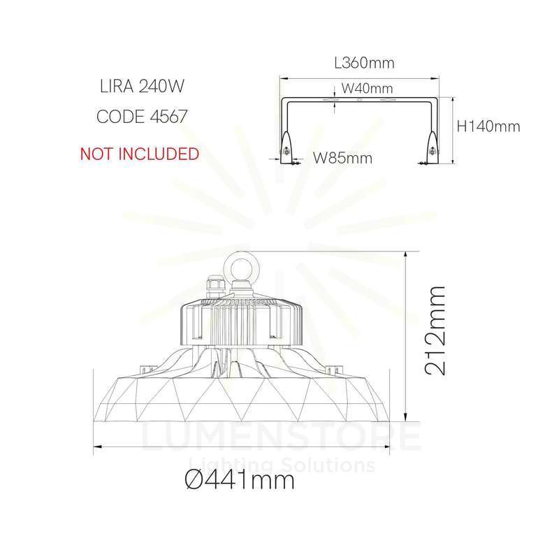 sospensione led 240w 100/260v 4000k nero ip65 4921