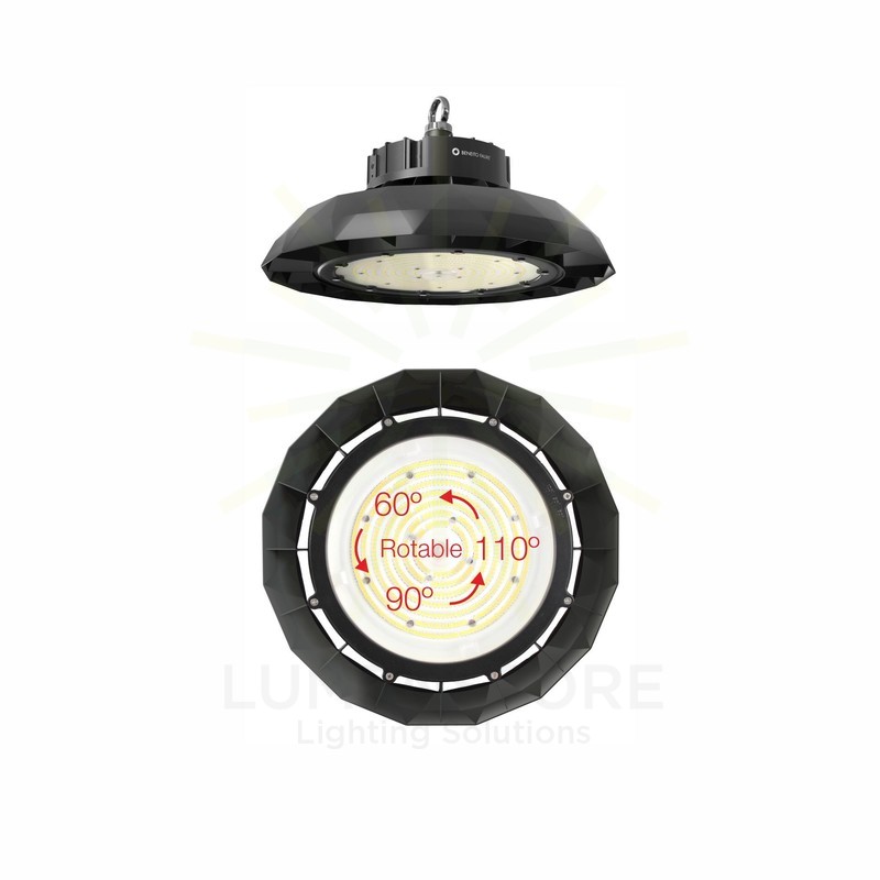 faretto led 90/120/150w cct switch 100/260v nero ip65 5148
