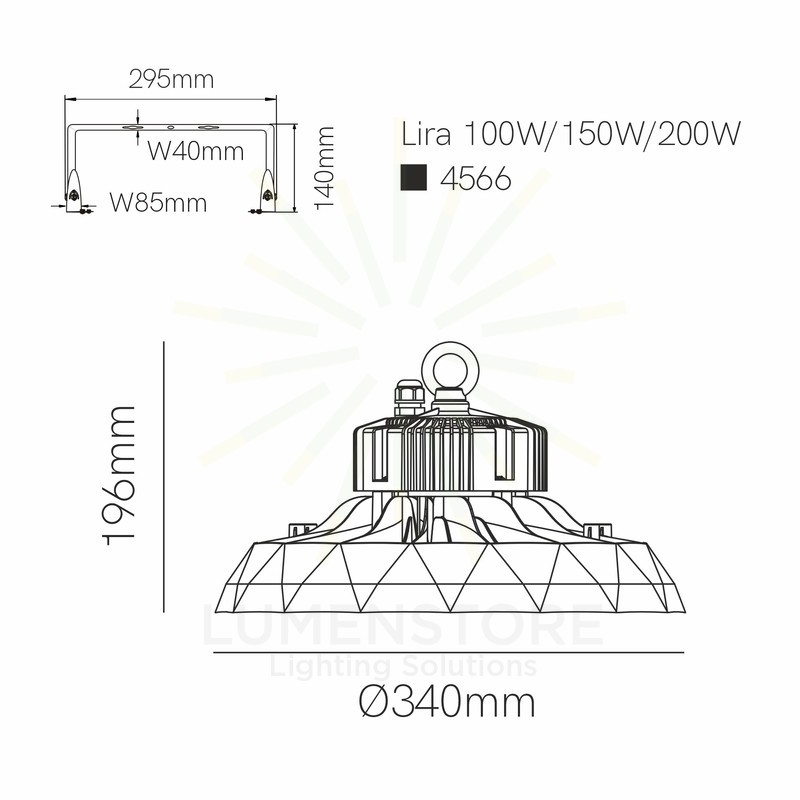 faretto led 90/120/150w cct switch 100/260v nero ip65 5148
