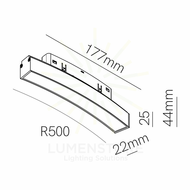 faretto led per binario magnetico 8w 48v 3000k bianco ip20 curve line beneito faure 5314