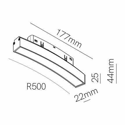 faretto led per binario magnetico 8w 48v 2700k nero ip20 curve line beneito faure 5315