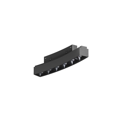 faretto led per binario magnetico 6w 48v 3000k nero ip20 curve tram beneito faure 5312