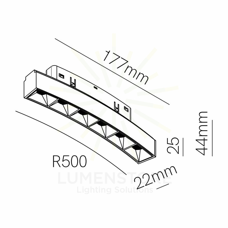 faretto led per binario magnetico 6w 48v 3000k nero ip20 curve tram beneito faure 5312