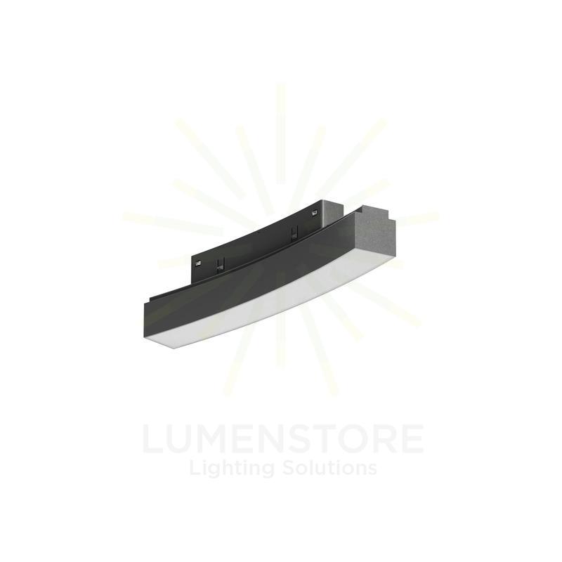 faretto led per binario magnetico 8w 48v 2700k nero ip20 curve line beneito faure 5315