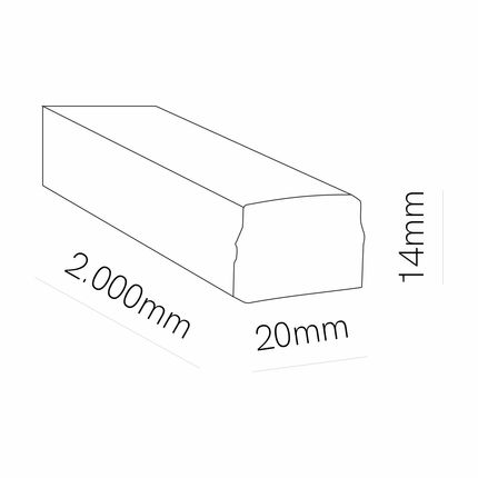 striscia led neon per binario 2m 20w 48v 3000k bianco ip65 beneito faure 5403