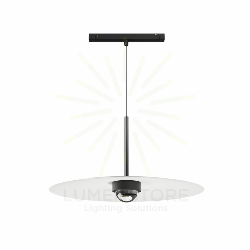 sospensione led per binario magnetico 8w 48v 3000k nero ip20 hat beneito faure 5367