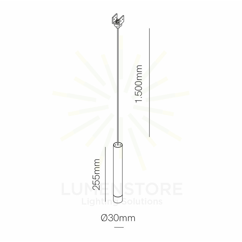sospensione led per binario 8w 48v 3000k bianco ip65 beneito faure 5393