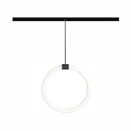 sospensione led per binario magnetico 19w 48v 4000k nero ip20 circle beneito faure 5442