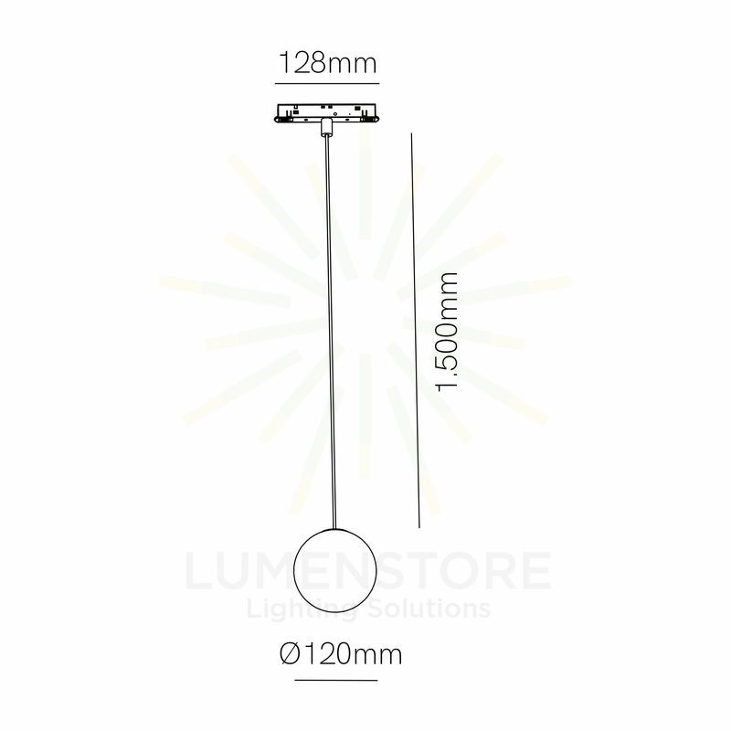 sospensione led per binario magnetico 8w 48v 3000k bianco ip20 sphere beneito faure 5376