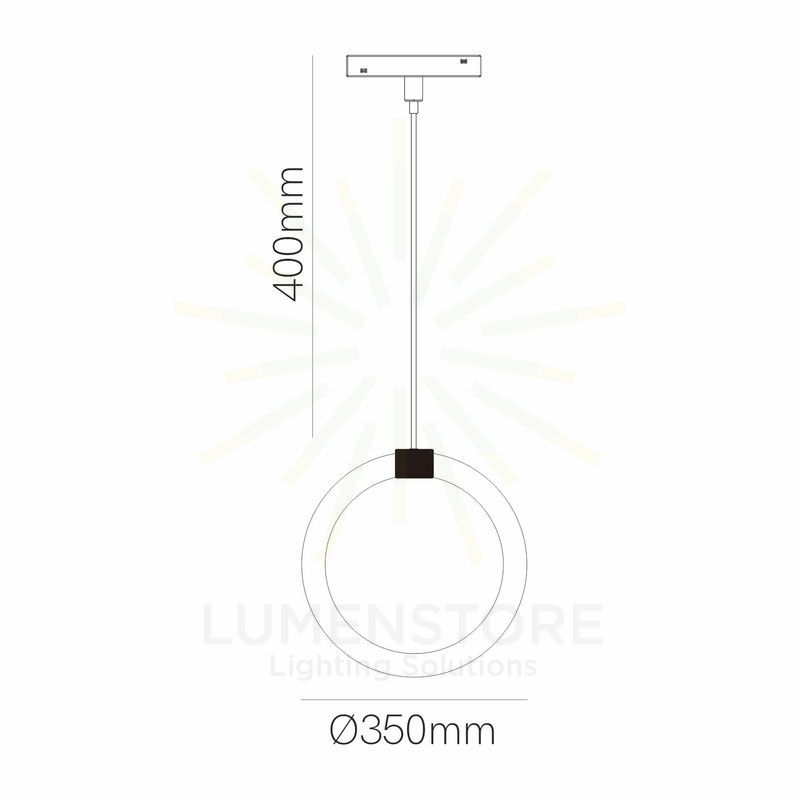 sospensione led per binario magnetico 19w 48v 4000k nero ip20 circle beneito faure 5442