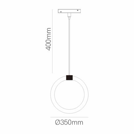 sospensione led per binario magnetico 19w 48v 3000k grigio ip20 circle beneito faure 5431