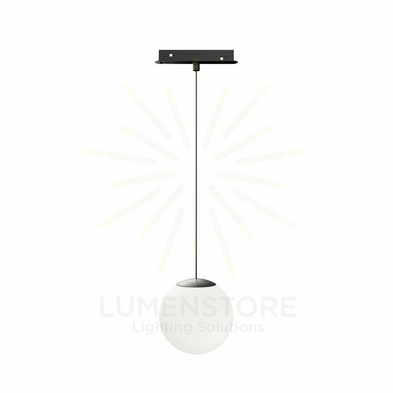 sospensione led per binario magnetico 8w 48v 3000k nero ip20 sphere beneito faure 5379