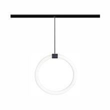 sospensione led per binario magnetico 19w 48v 3000k nero ip20 circle beneito faure 5432