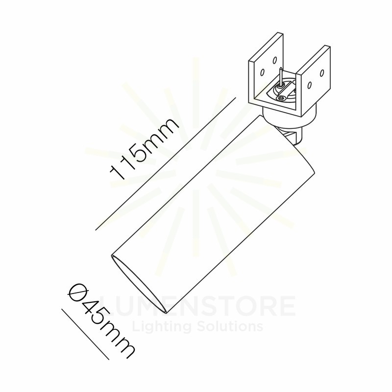 faretto led da binario 8w 48v 3000k nero ip65 beneito faure 5399