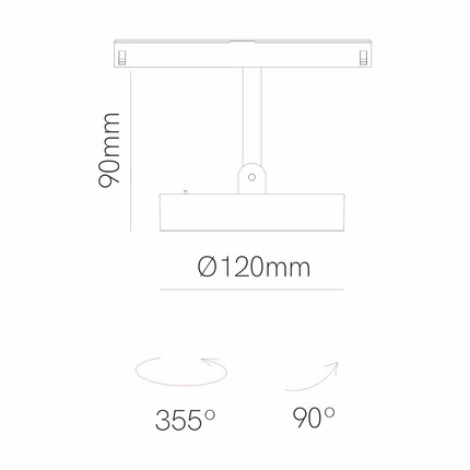 faretto led per binario magnetico 12w 48v dali 2700-4000k bianco ip20 beneito faure 5181