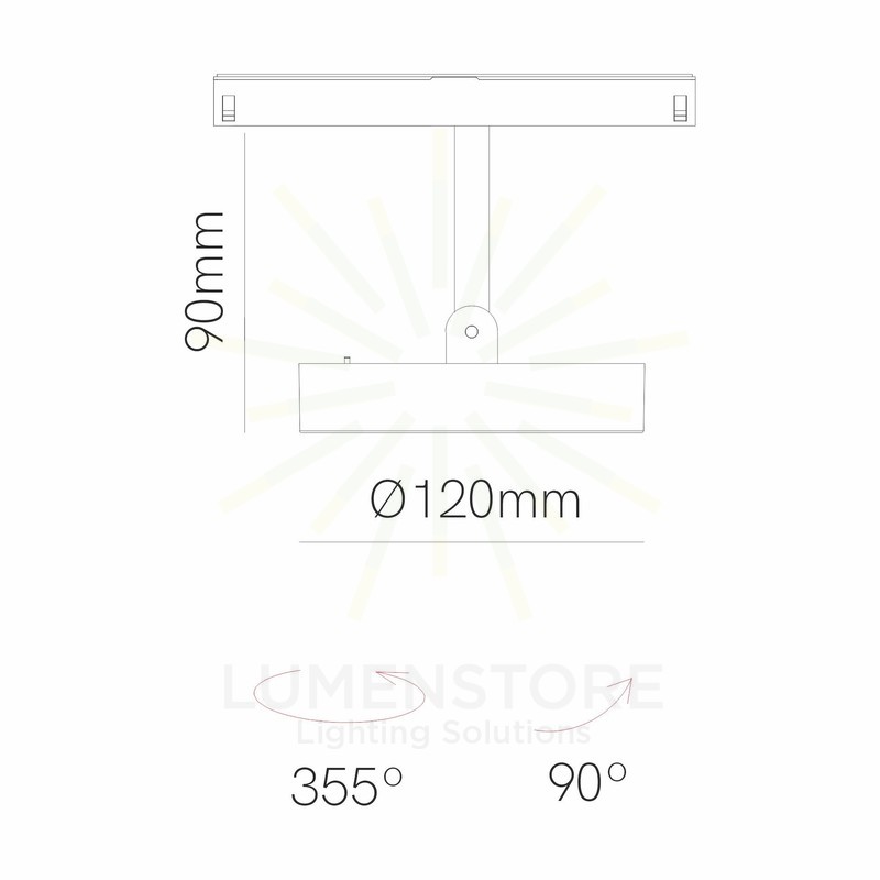faretto led per binario magnetico 12w 48v dali 2700-4000k bianco ip20 beneito faure 5181