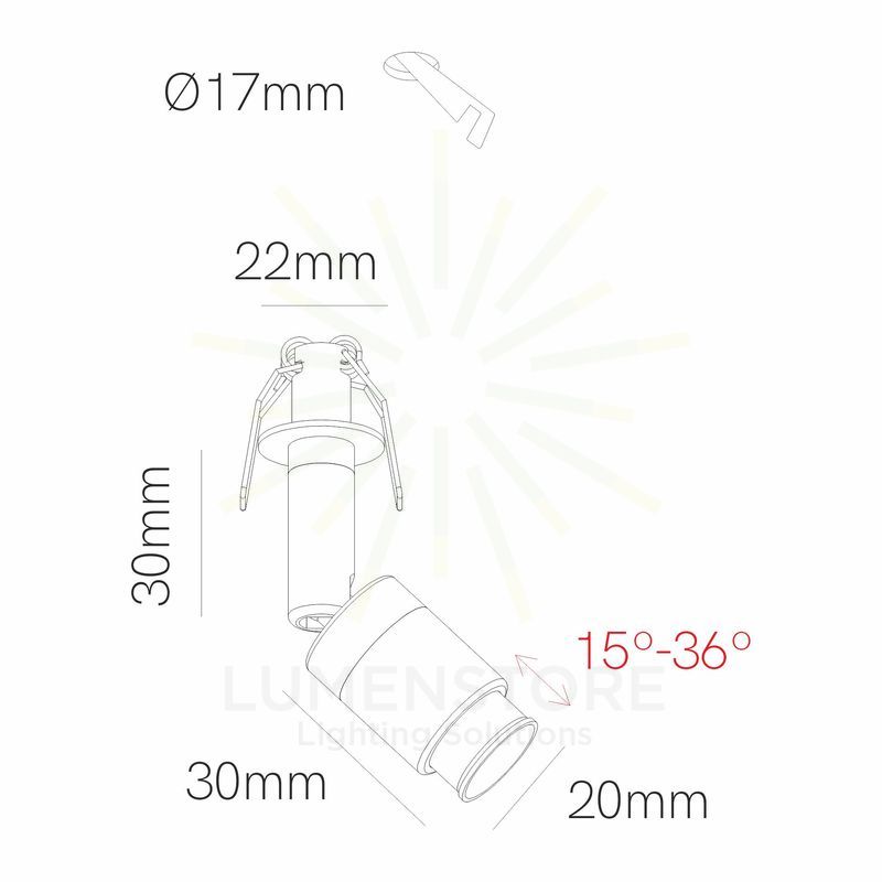 faretto led da incasso 2w 220/240v 2700k bianco ip20 beneito faure 5273