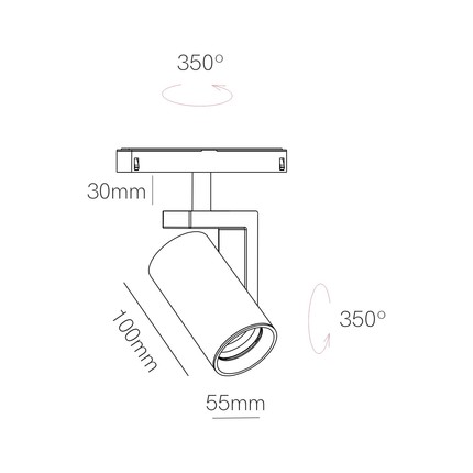 faretto led per binario magnetico 8w 48v dali 2700-4000k nero ip20 v-round beneito faure  5038