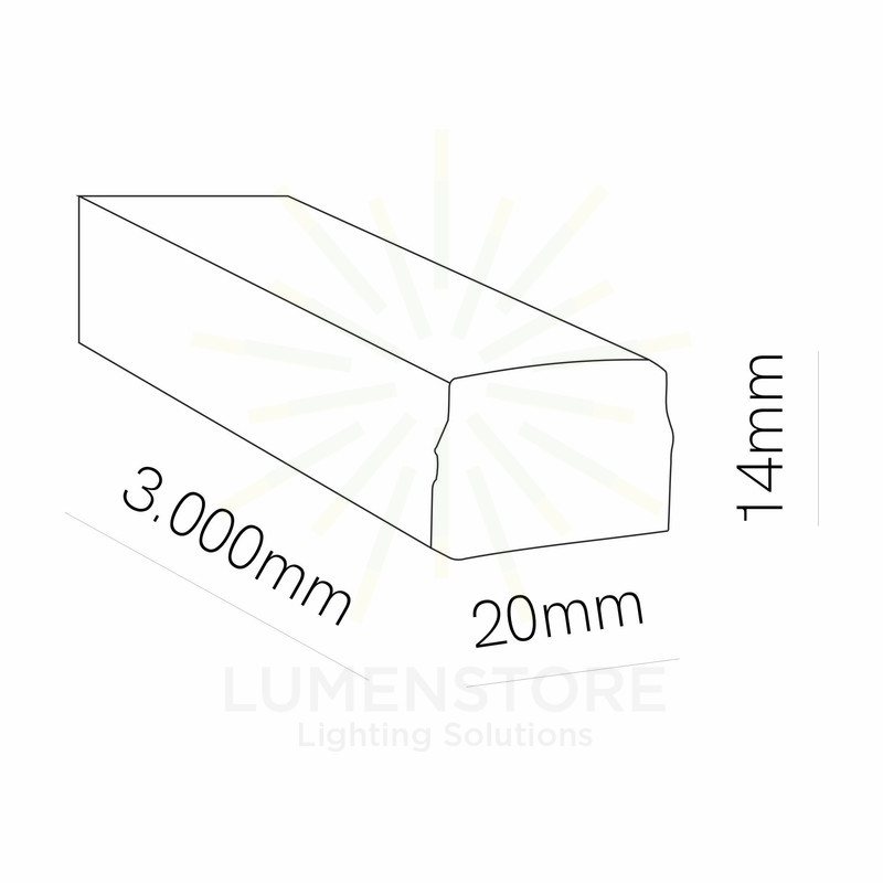striscia led neon per binario 3m 30w 48v 3000k bianco ip65 beneito faure 5405