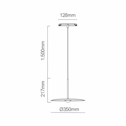 sospensione led per binario magnetico 8w 48v 3000k nero ip20 hat beneito faure 5367