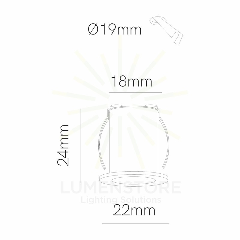 proiettore led da incasso atom 2w 220/240v 3000k bianco ip20 beneito faure 5268