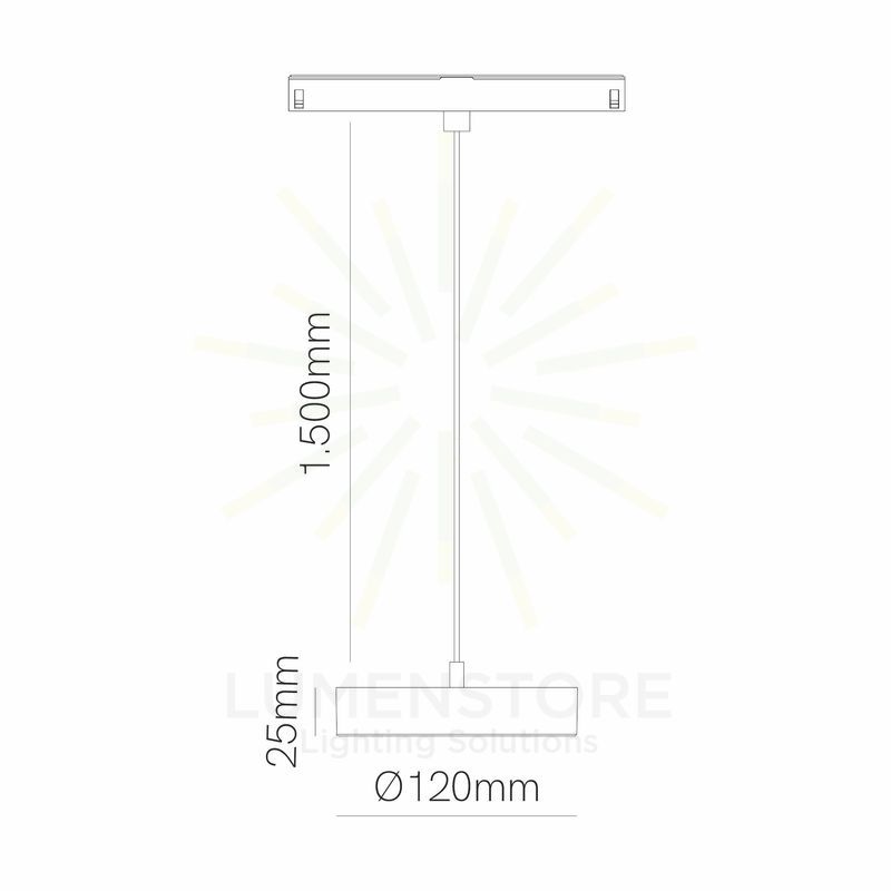 sospensione led per binario magnetico 12w 48v dali 2700-4000k bianco ip20 beneito faure 5185