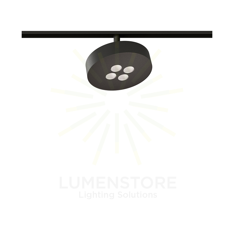 faretto led per binario magnetico 12w 48v 2700k nero ip20 cookie beneito faure 4774