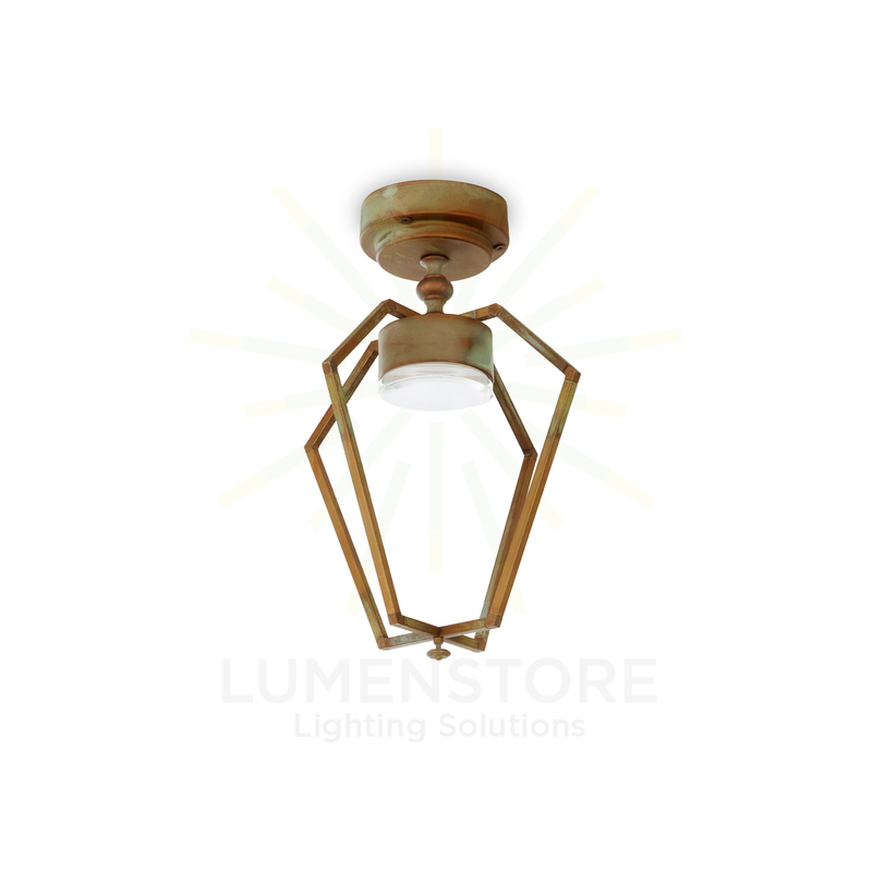 plafoniera led gemstone 10w 220/240v 3000k ottone anticato ip65 ml3463