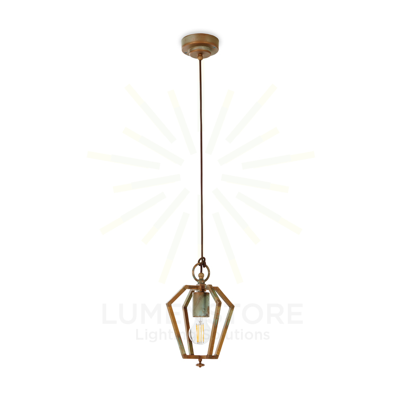 lampadario a sospensione gemstone e27 ottone anticato ip20 ml3482