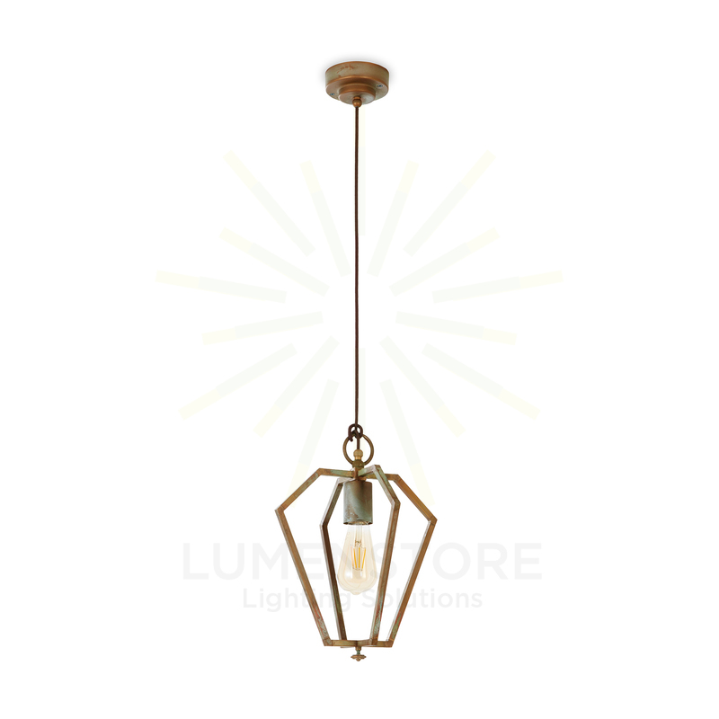 lampadario a sospensione gemstone e27 ottone anticato ip20 ml3487