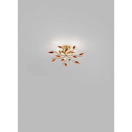 plafoniera crystallivs 3 x e14 affralux ottone/ambra piccolo