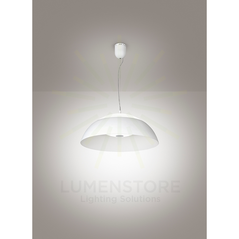 lampadario parabole diodi 34w + 17w luce calda 3200k affralux cupola bidirezionale