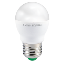 lampadina led sfera e27 8w luce naturale 4000k ecoman vetro ghiaccio