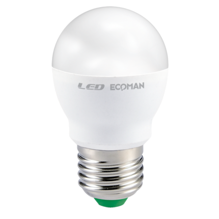 lampadina led sfera e27 8w luce naturale 4000k ecoman vetro ghiaccio