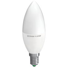 lampadina led candela e14 8w luce naturale 4000k ecoman vetro ghiaccio