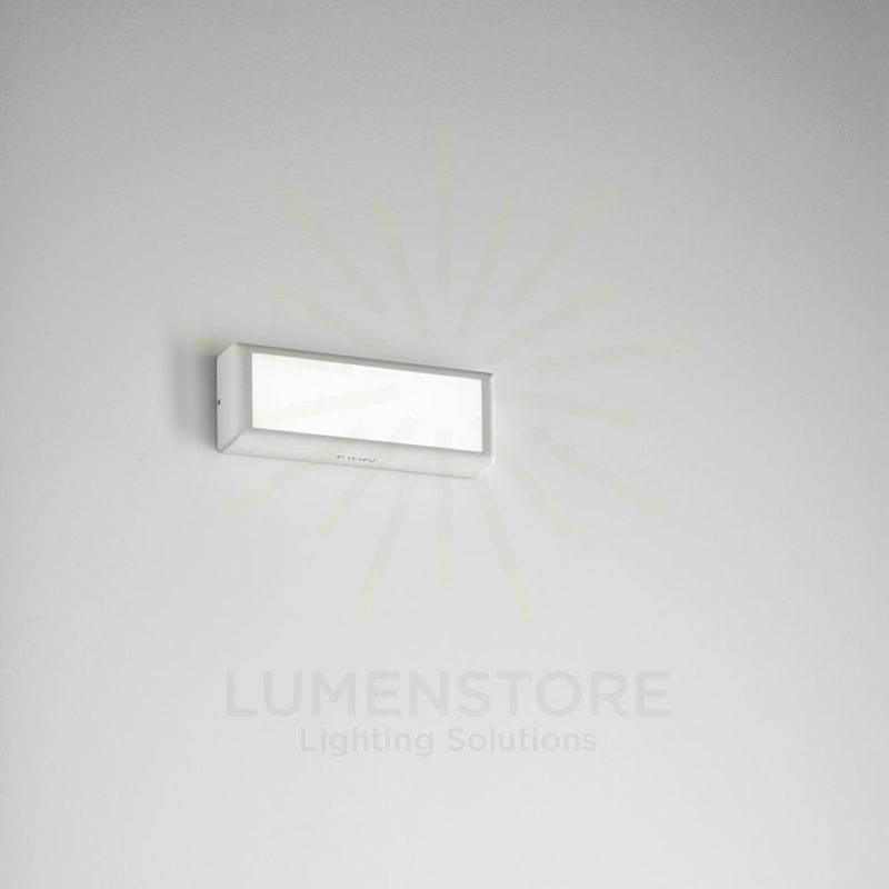 applique brique 12w luce calda 3000k isyluce bianco ip65