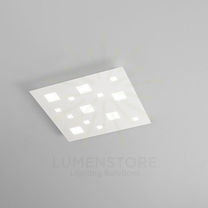 plafoniera checker board 60w luce calda 3000k isyluce xl bianco