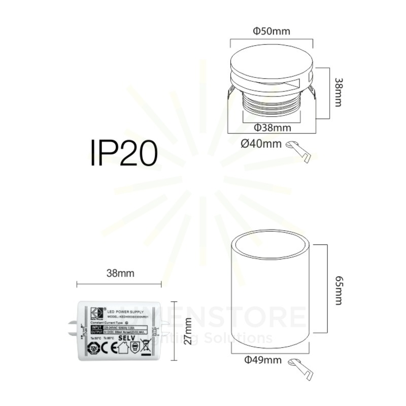segnapasso led da incasso 4w 220/240v 3000k bianco ip20 beneito faure 4106