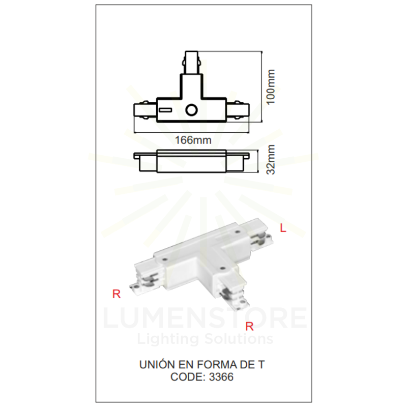 accessorio giunzione "t" destra beneito faure 3366 bianco 