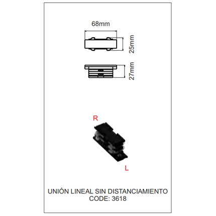 accessorio giunzione lineare beneito faure 3618 nero senza distaccamento